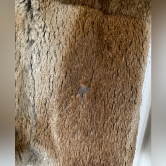 SAM Real Sheared Rabbit Fur Vest with Real Racoon Fur Collar Size Small - Picture 7 of 10